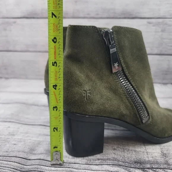 FRYE Women’s Brielle Zip Peep Toe Bootie Boot Forest Size 7 M - Picture 7 of 7